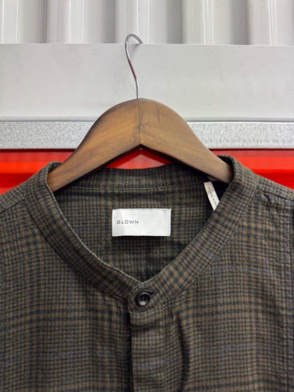 Baldwin Kansas City Herringbone Plaid Club Collar BLDWN Shirt